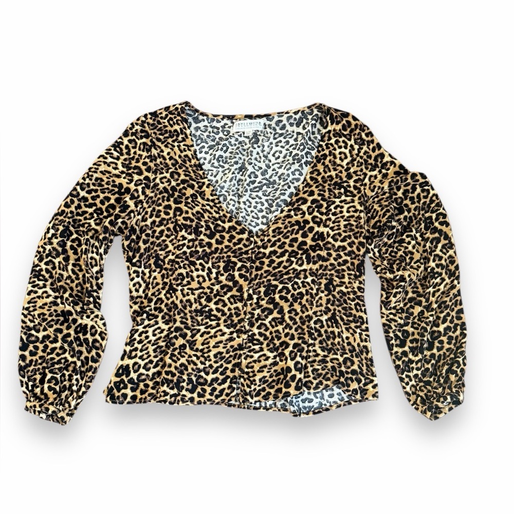 Idyllwind Women’s XL Leopard Print V-Neck Blouse